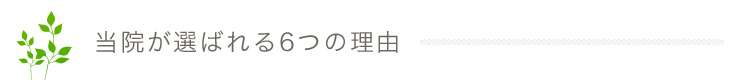 当院が選ばれる6つの理由